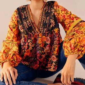 Farm Rio Flowers Garden Blouse - Never worn